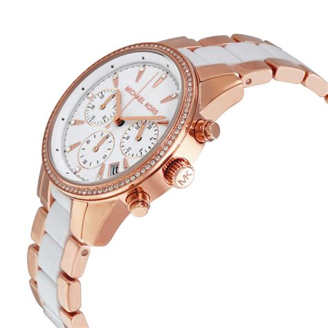 michael kors mk6324|Michael Kors Ritz Quartz Chronograph White Dial .